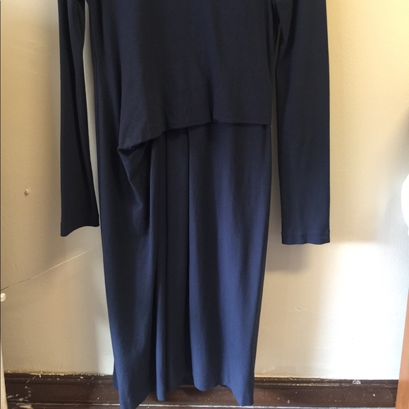 COS Dark blue dress with easy pleats in front - Picture 4 of 4